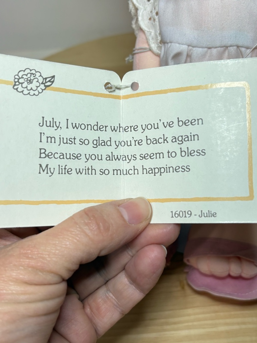 Precious Moments July Plush Doll 1987 16019 Collectible - Picture 9 of 16